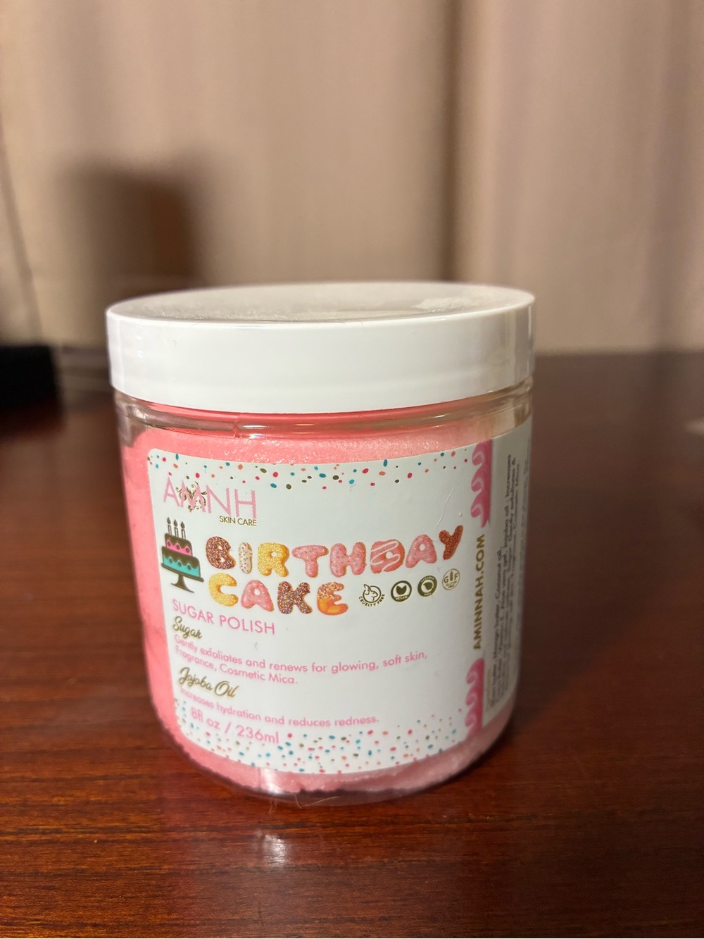 Annnh Birthday Cake Sugar Polish - Pink Exfoliating Body Scrub